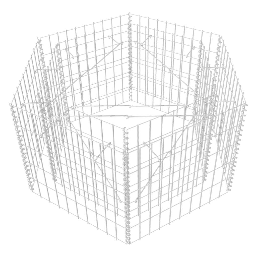 vidaXL Gabion plantenbak verhoogd zeshoekig 100x90x50 cm