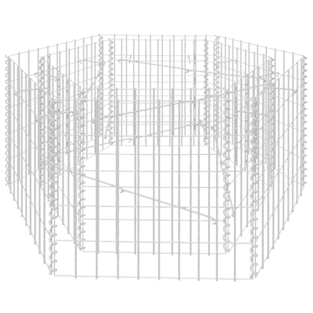 vidaXL Gabion plantenbak verhoogd zeshoekig 100x90x50 cm - Image 4