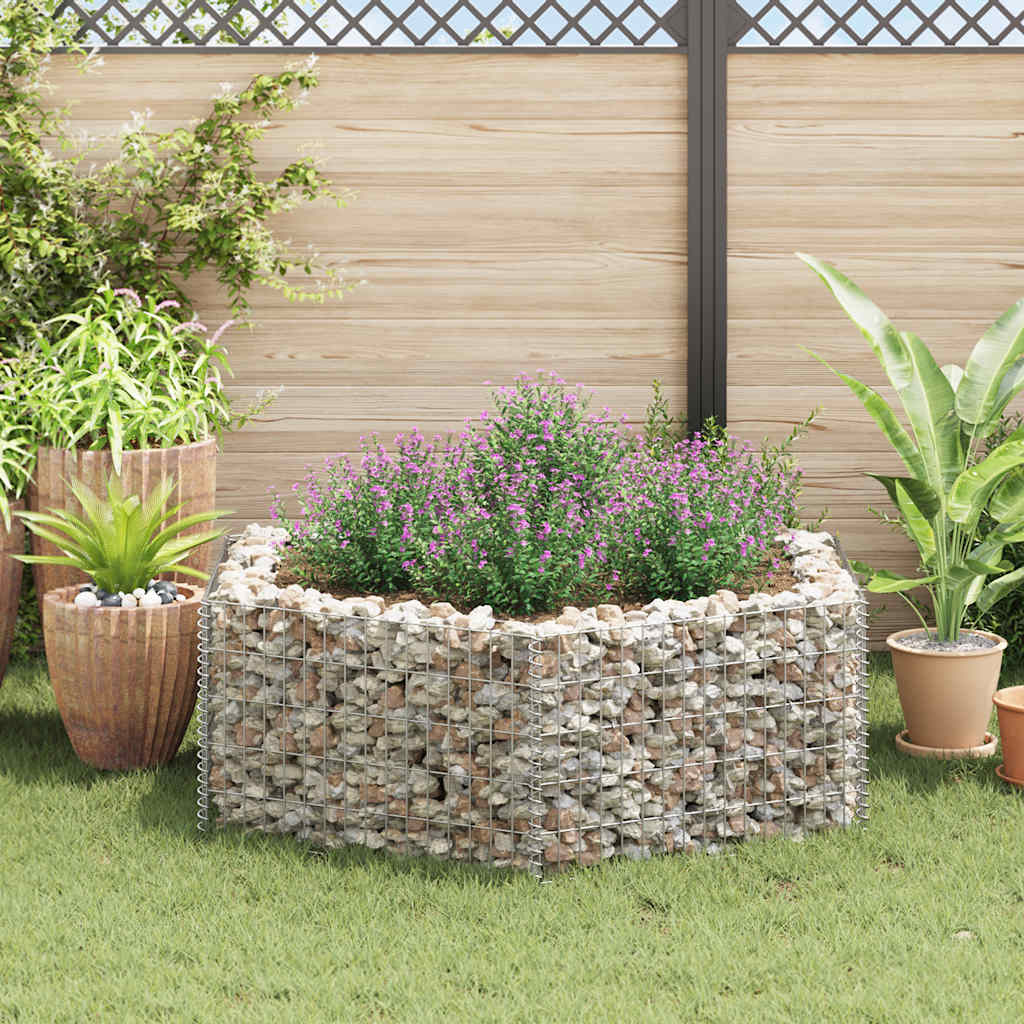 vidaXL Gabion plantenbak verhoogd zeshoekig 160x140x50 cm - Image 3