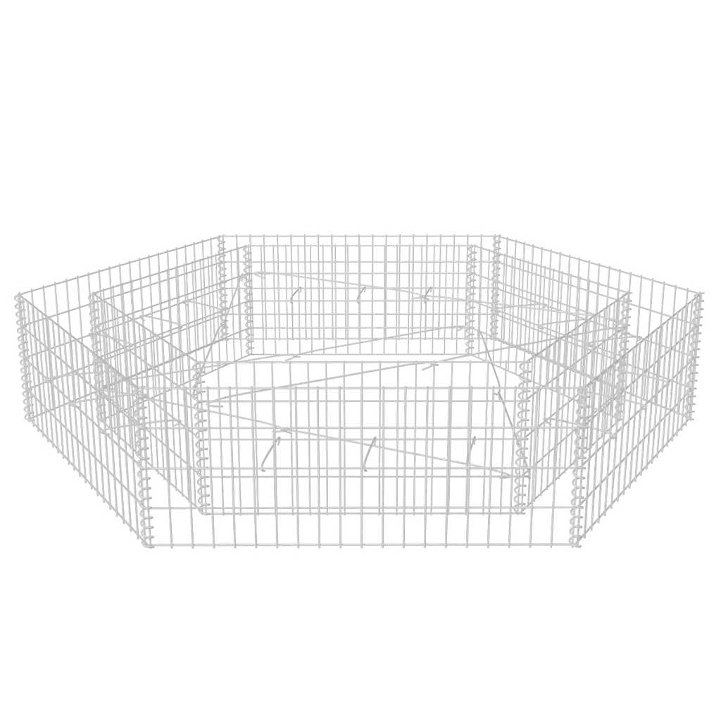 vidaXL Gabion plantenbak verhoogd zeshoekig 200x173x40 cm