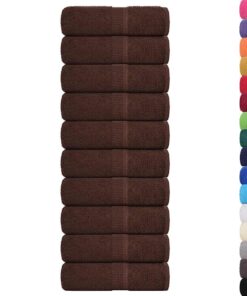 vidaXL Gastendoekjes FROGN 10 st 30x50 cm 360 g/m² bruin