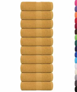 vidaXL Gastendoekjes FROGN 10 st 30x50 cm 360 g/m² goud