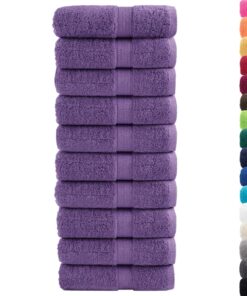 vidaXL Gastendoekjes SOLUND 10 st 600 g/m² 30x50 cm paars