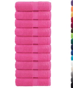 vidaXL Gastendoekjes SOLUND 10 st 600 g/m² 30x50 cm roze