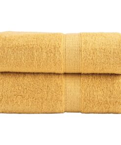 vidaXL Gastendoekjes SOLUND 2 st 600 g/m² 30x50 cm goudkleurig