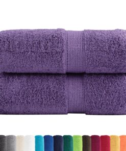 vidaXL Gastendoekjes SOLUND 2 st 600 g/m² 30x50 cm paars