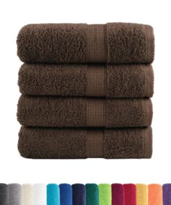 vidaXL Gastendoekjes SOLUND 4 st 600 g/m² 30x50 cm bruin