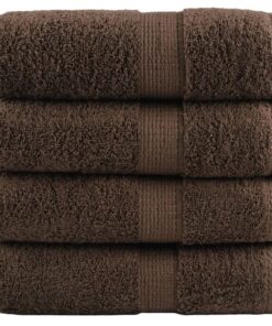 vidaXL Gastendoekjes SOLUND 4 st 600 g/m² 30x50 cm bruin