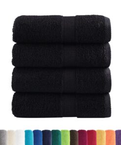 vidaXL Gastendoekjes SOLUND 4 st 600 g/m² 30x50 cm zwart