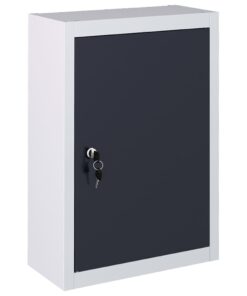 vidaXL Gereedschapskast voor aan de wand metaal grijs en zwart