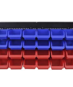 vidaXL Gereedschapsordeners wandgemonteerd blauw en rood 2 st