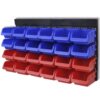 vidaXL Gereedschapsordeners wandgemonteerd blauw en rood 2 st