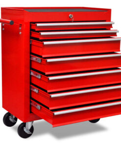 vidaXL Gereedschapswagen 7 lades rood