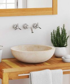 vidaXL Gootsteen 40x12 cm marmer crème