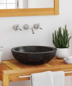 vidaXL Gootsteen 40x12 cm marmer zwart