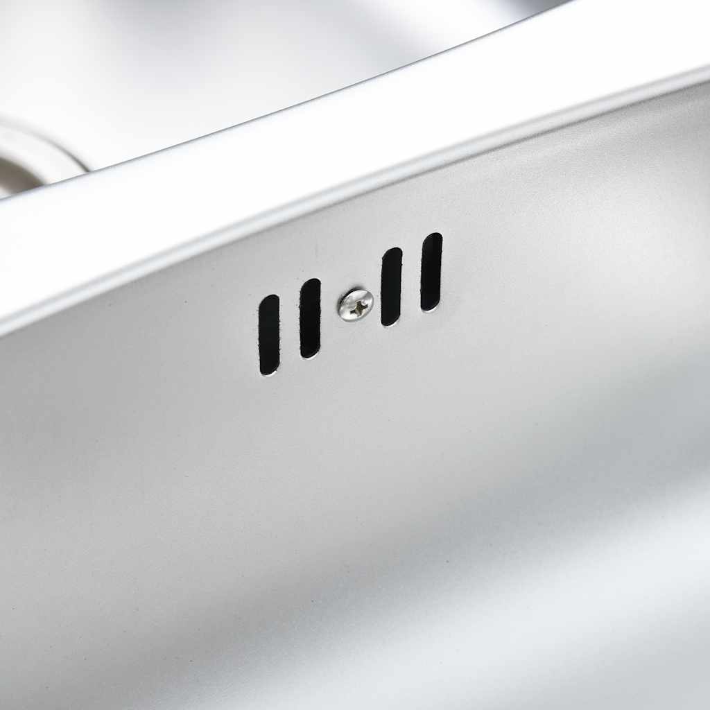 vidaXL Gootsteen dubbele bak met afvoer en zwanenhals roestvrij staal - Image 7