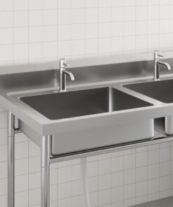 vidaXL Gootsteen dubbele bakken roestvrij staal