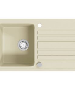 vidaXL Gootsteen enkele bak graniet beige