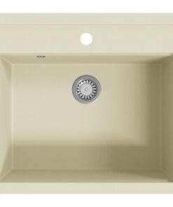 vidaXL Gootsteen enkele bak graniet beige