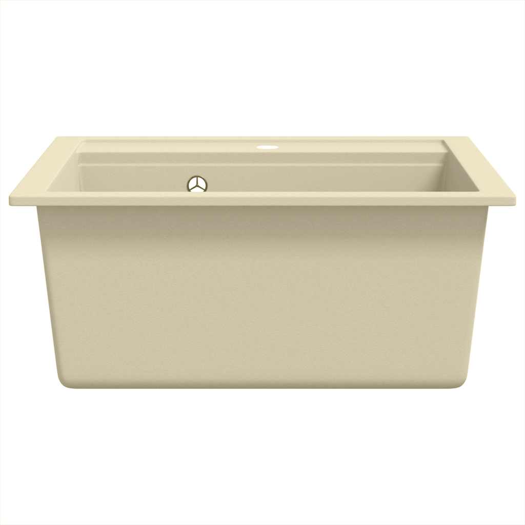 vidaXL Gootsteen enkele bak graniet beige - Image 4