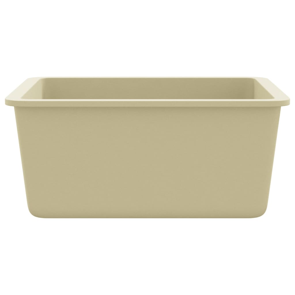 vidaXL Gootsteen enkele bak graniet beige - Image 6