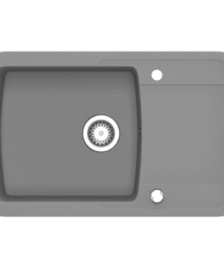 vidaXL Gootsteen enkele bak graniet grijs