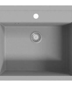 vidaXL Gootsteen enkele bak graniet grijs