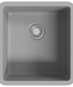 vidaXL Gootsteen enkele bak graniet grijs