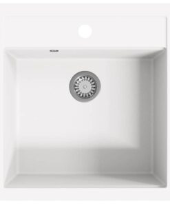 vidaXL Gootsteen enkele bak graniet wit