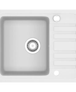 vidaXL Gootsteen enkele bak graniet wit