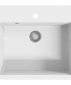 vidaXL Gootsteen enkele bak graniet wit