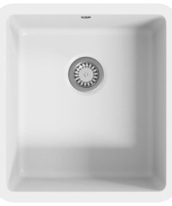 vidaXL Gootsteen enkele bak graniet wit