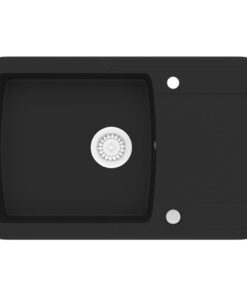 vidaXL Gootsteen enkele bak graniet zwart