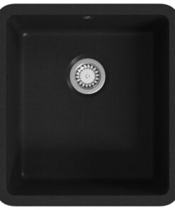 vidaXL Gootsteen enkele bak graniet zwart