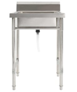 vidaXL Gootsteen enkele bak roestvrij staal