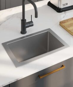 vidaXL Gootsteen handgemaakt roestvrij staal