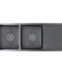 vidaXL Gootsteen handgemaakt roestvrij staal zwart