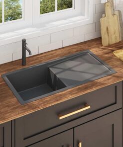 vidaXL Gootsteen handgemaakt roestvrij staal zwart