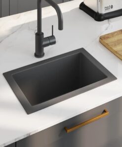 vidaXL Gootsteen handgemaakt roestvrij staal zwart