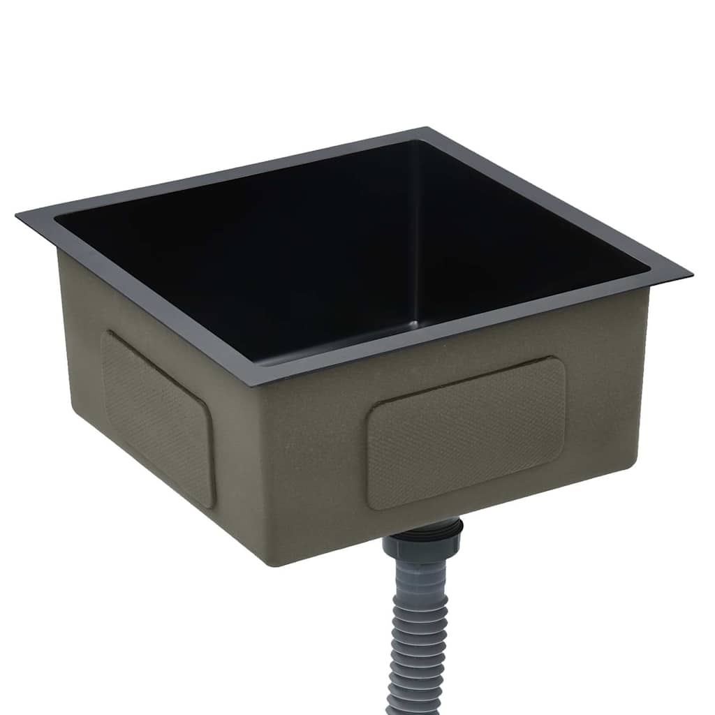 vidaXL Gootsteen handgemaakt roestvrij staal zwart - Image 4