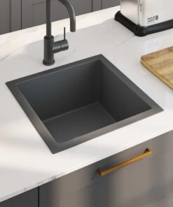 vidaXL Gootsteen handgemaakt roestvrij staal zwart