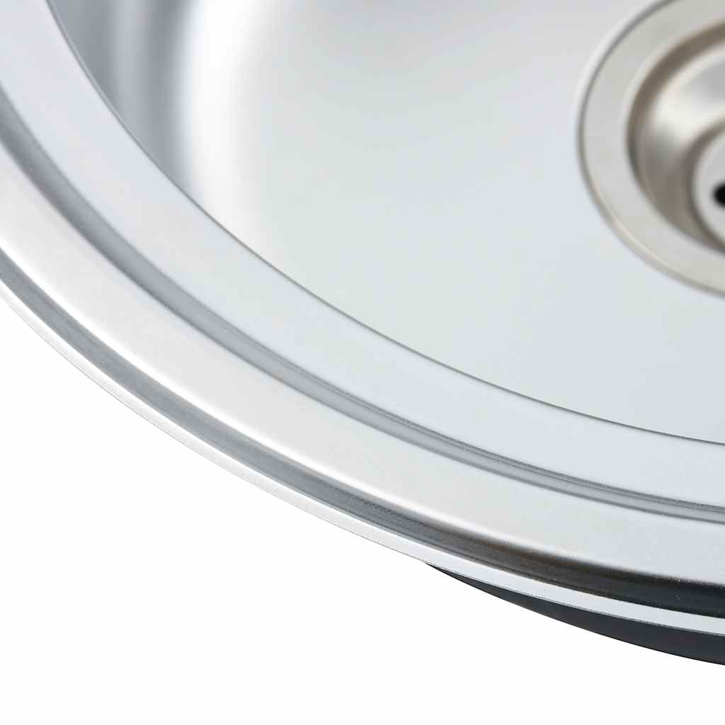 vidaXL Gootsteen met afvoer en zwanenhals ovaal roestvrij staal - Image 6