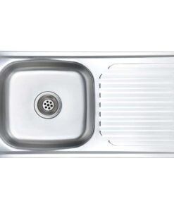 vidaXL Gootsteen met afvoer en zwanenhals roestvrij staal