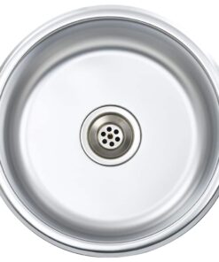 vidaXL Gootsteen met afvoer en zwanenhals roestvrij staal