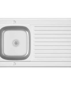 vidaXL Gootsteen met afvoerset 1000x600x155 mm roestvrij staal zilver