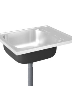 vidaXL Gootsteen met afvoerset 600x500x155 mm roestvrij staal zilver