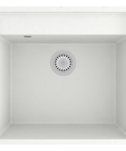 vidaXL Gootsteen met overloopgat graniet wit