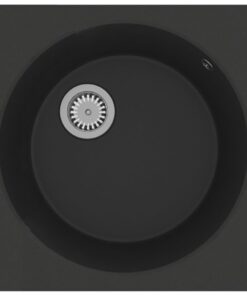 vidaXL Gootsteen met overloopgat graniet zwart