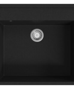 vidaXL Gootsteen met overloopgat graniet zwart