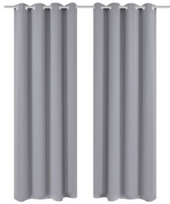 vidaXL Gordijn met metalen ringen verduisterend 270x245 grijs